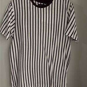 Denim & Flower Burgundy and White Striped Tee